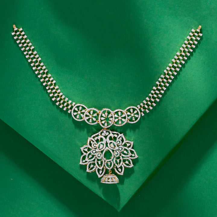 Pure 92.5 SilverGold Plated  Leela Necklace Set