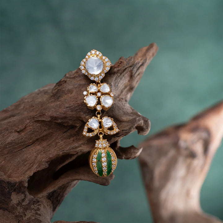 Pure 92.5 Silver, Gold Plated Ashmi Pushpa Danglers