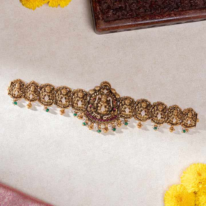 Pure 92.5 Silver, Gold Plated Saraswati Oddiyanam/Hip Belts.