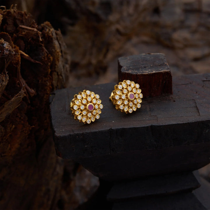 Pure 92.5 Gold Polish Nilaya Bloom Studs