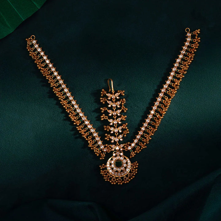Pure 92.5 Silver, Gold Plated Aabroo Flora Sheesh Phool
