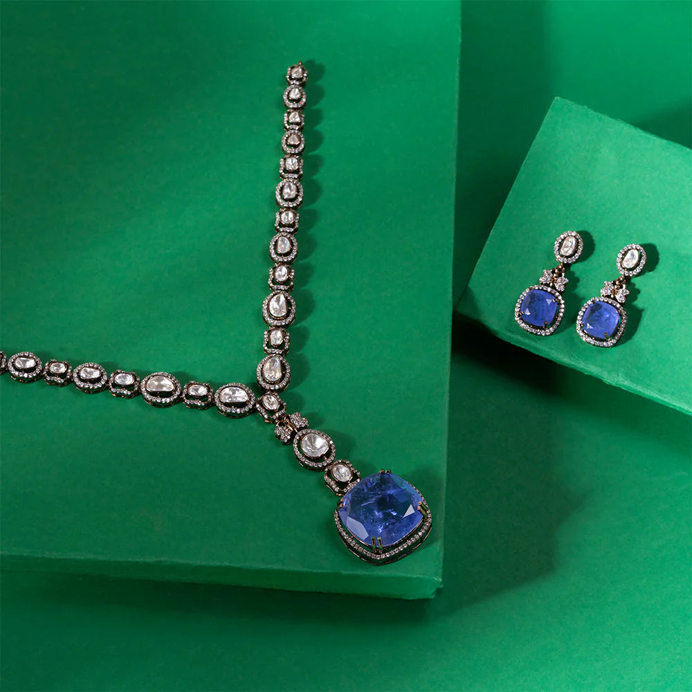 Pure 92.5 Silver, Nilaastha Ocean Necklace Set