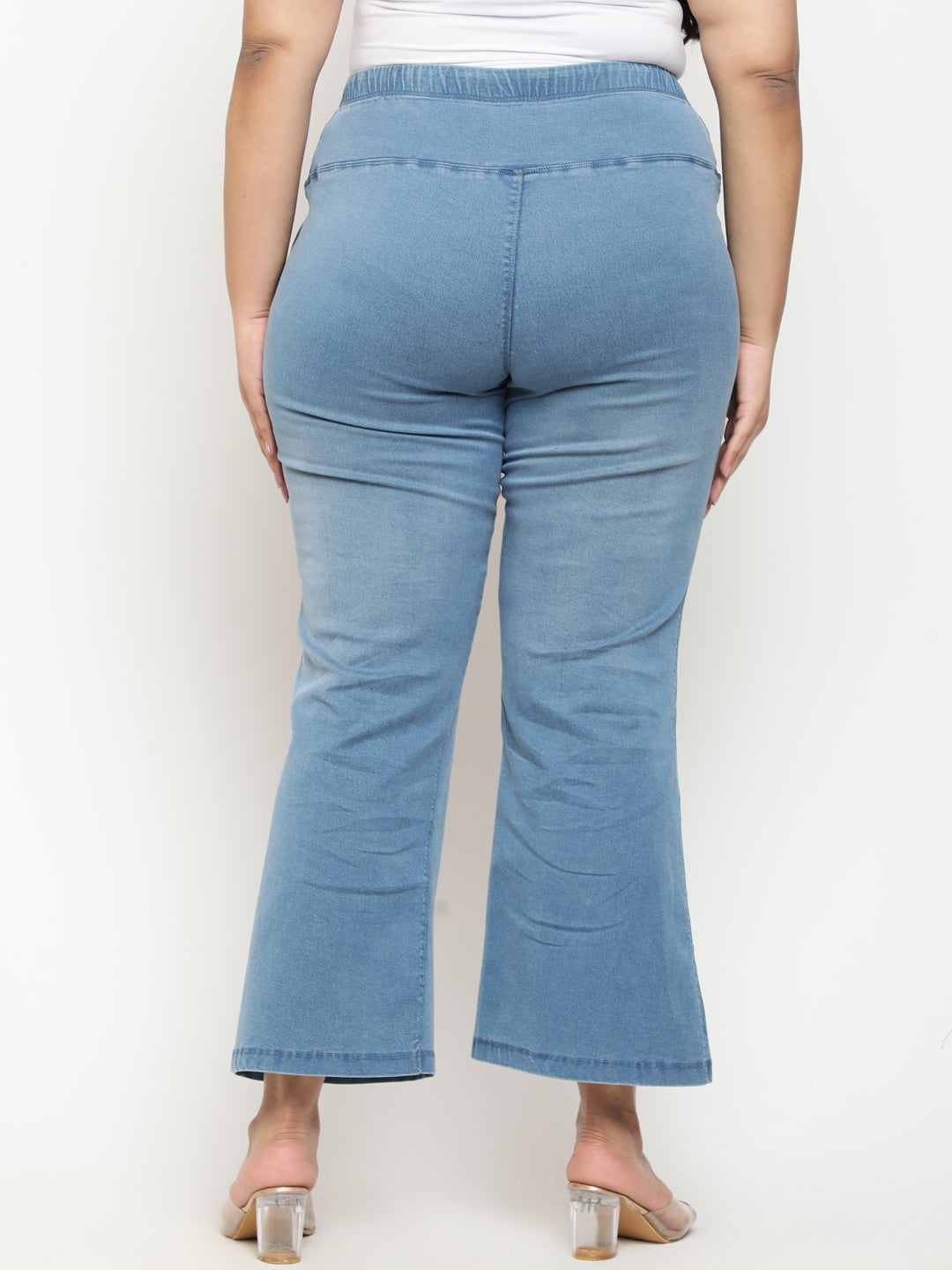 Blue Light Fade Flare Tummy Shaping Above the Ankle Pants | Made to Order