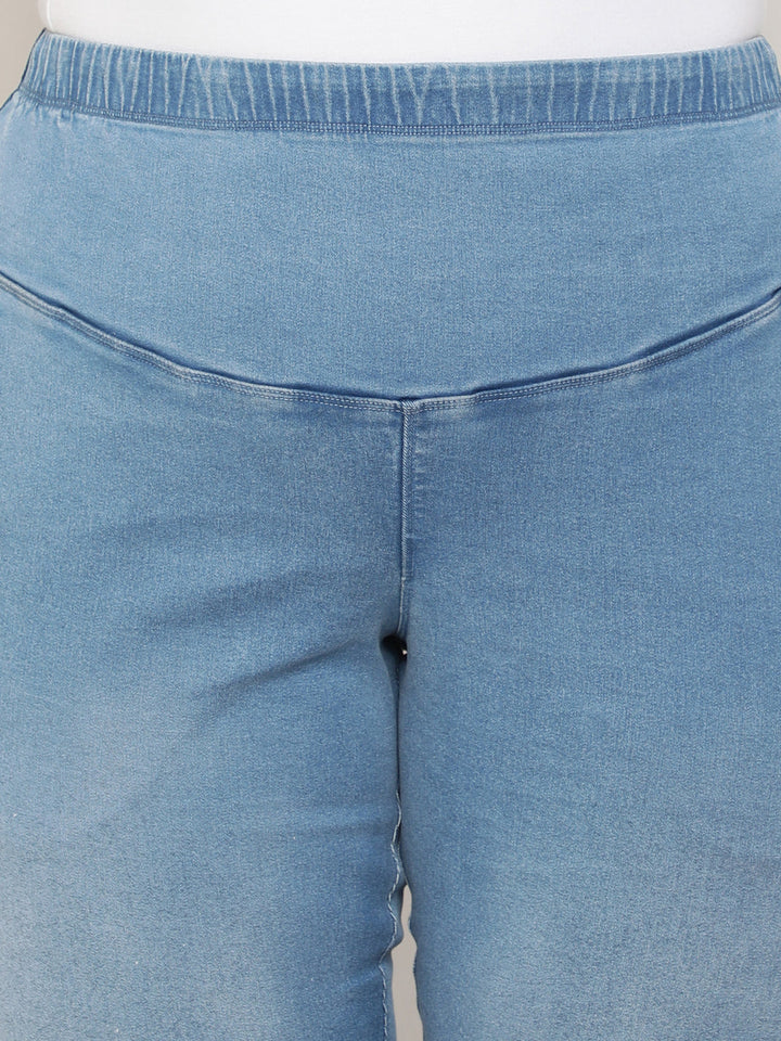 Blue Light Fade Flare Tummy Shaping Above the Ankle Pants | Made to Order