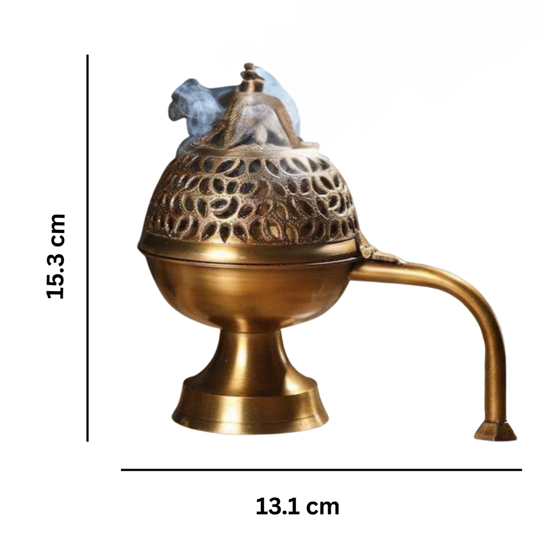 Brass Heritage Handheld Loban Burner Dhoop Dani