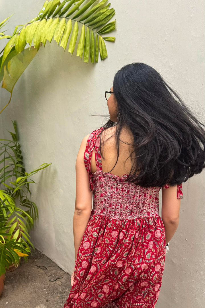 Scarlet Tie Up Dress | SHOBITAM