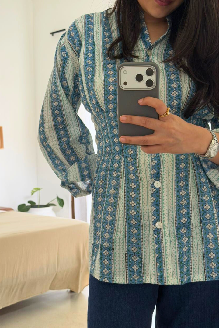Indigo Meadow Shirt | SHOBITAM