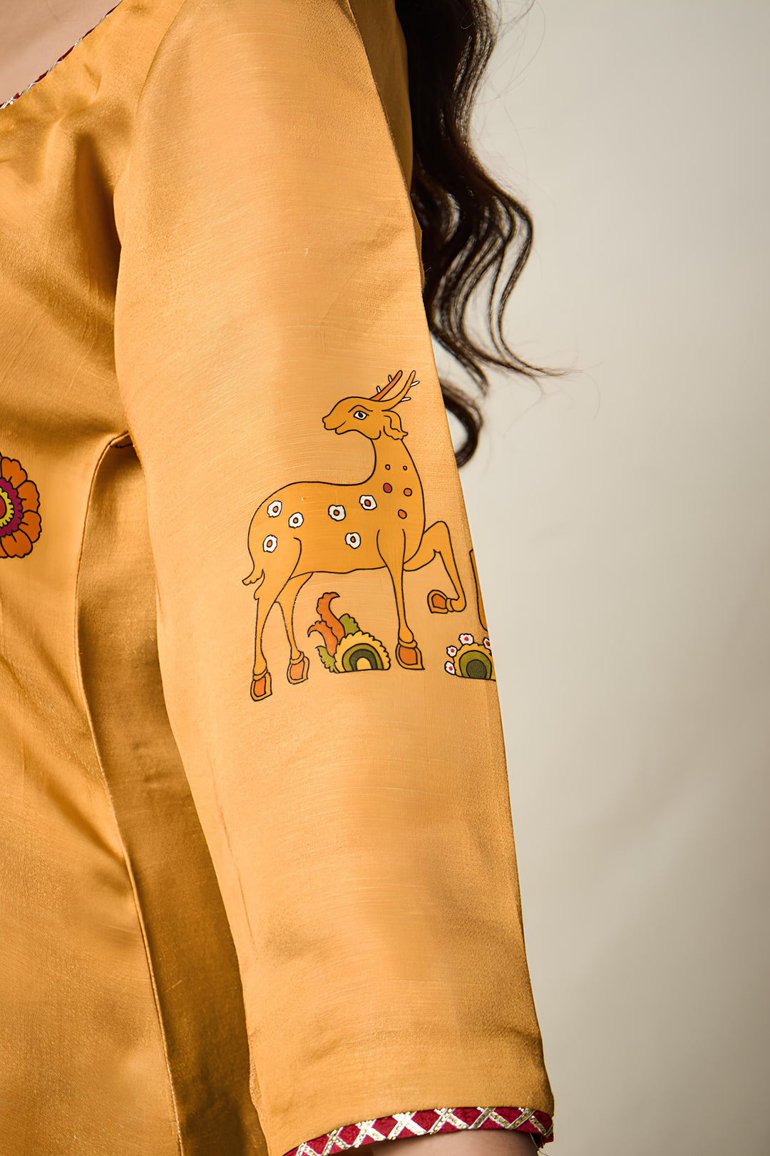 VANA MRIGA YELLOW KURTA + PALAZZO SET ( SET OF 2 ) | SHOBITAM