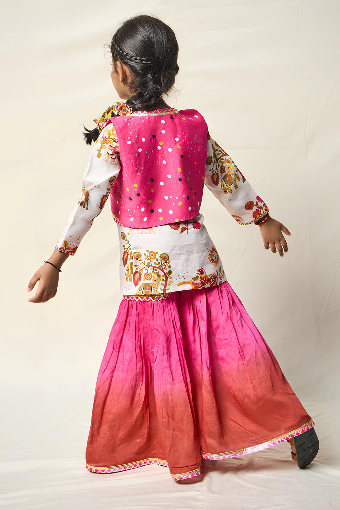 VAN KATHA PINK SHARARA SET (set of 3) | SHOBITAM