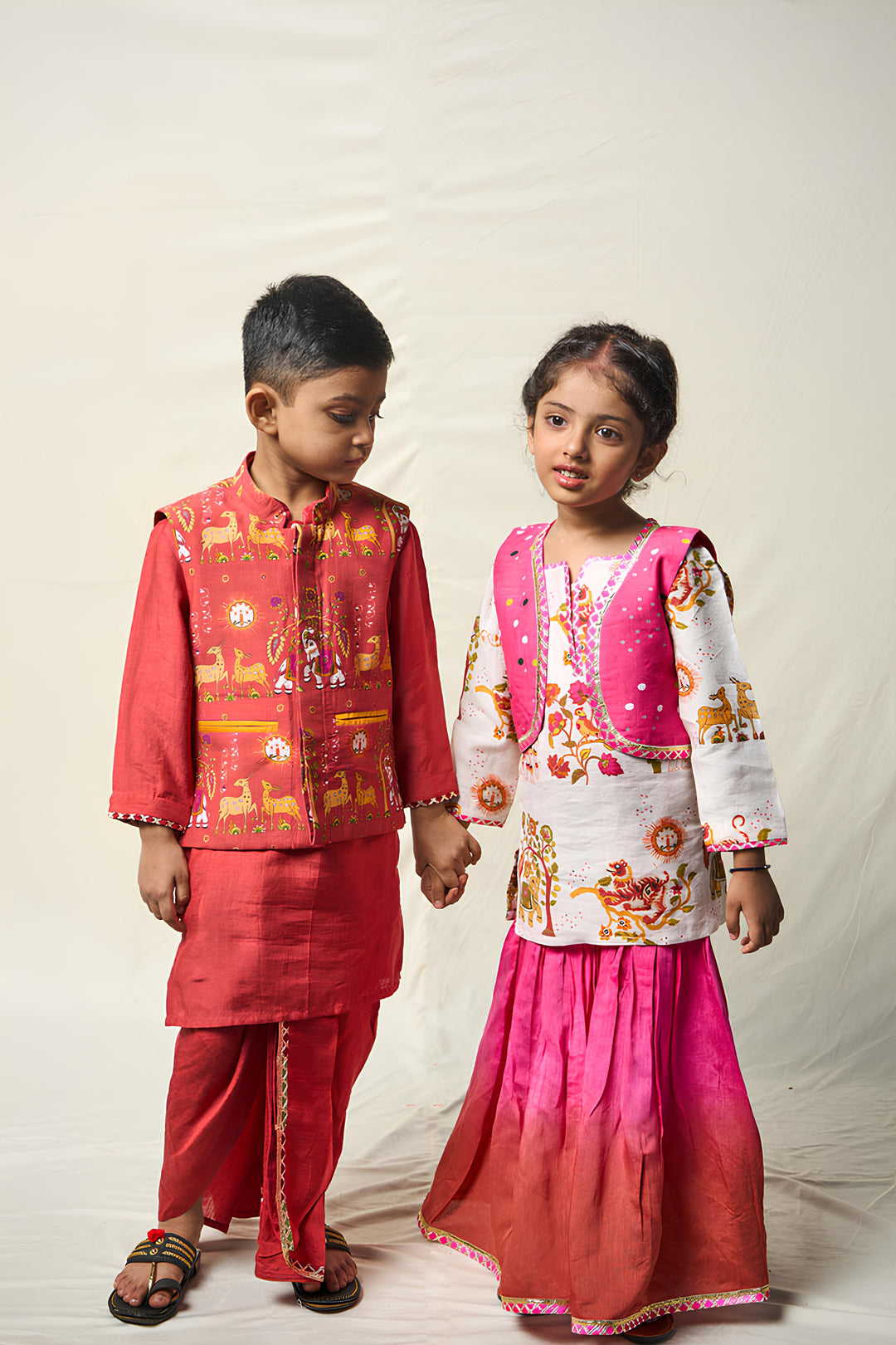 VAN KATHA PINK SHARARA SET (set of 3) | SHOBITAM