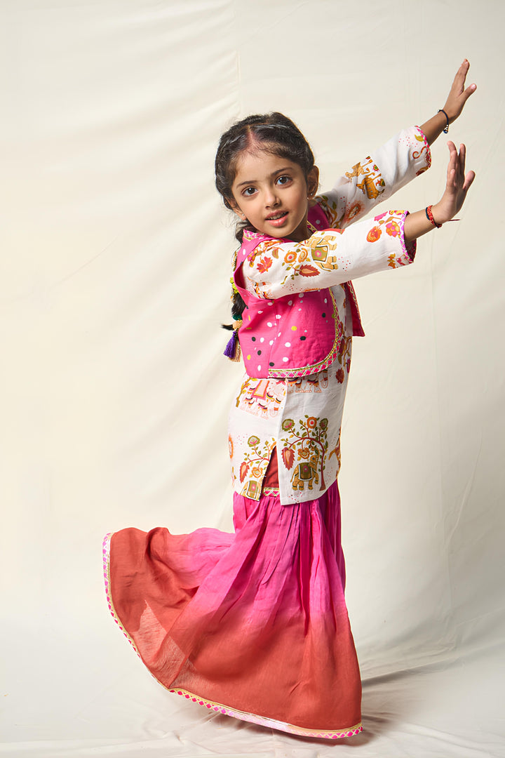 VAN KATHA PINK SHARARA SET (set of 3) | SHOBITAM