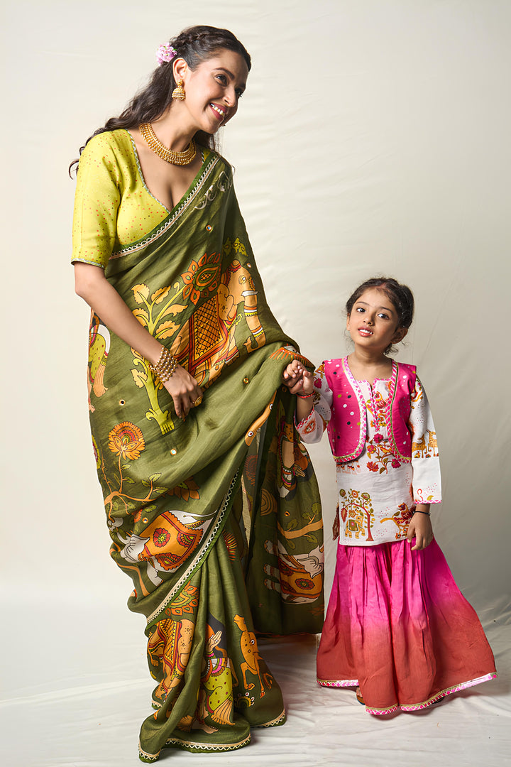 VAN KATHA PINK SHARARA SET (set of 3) | SHOBITAM