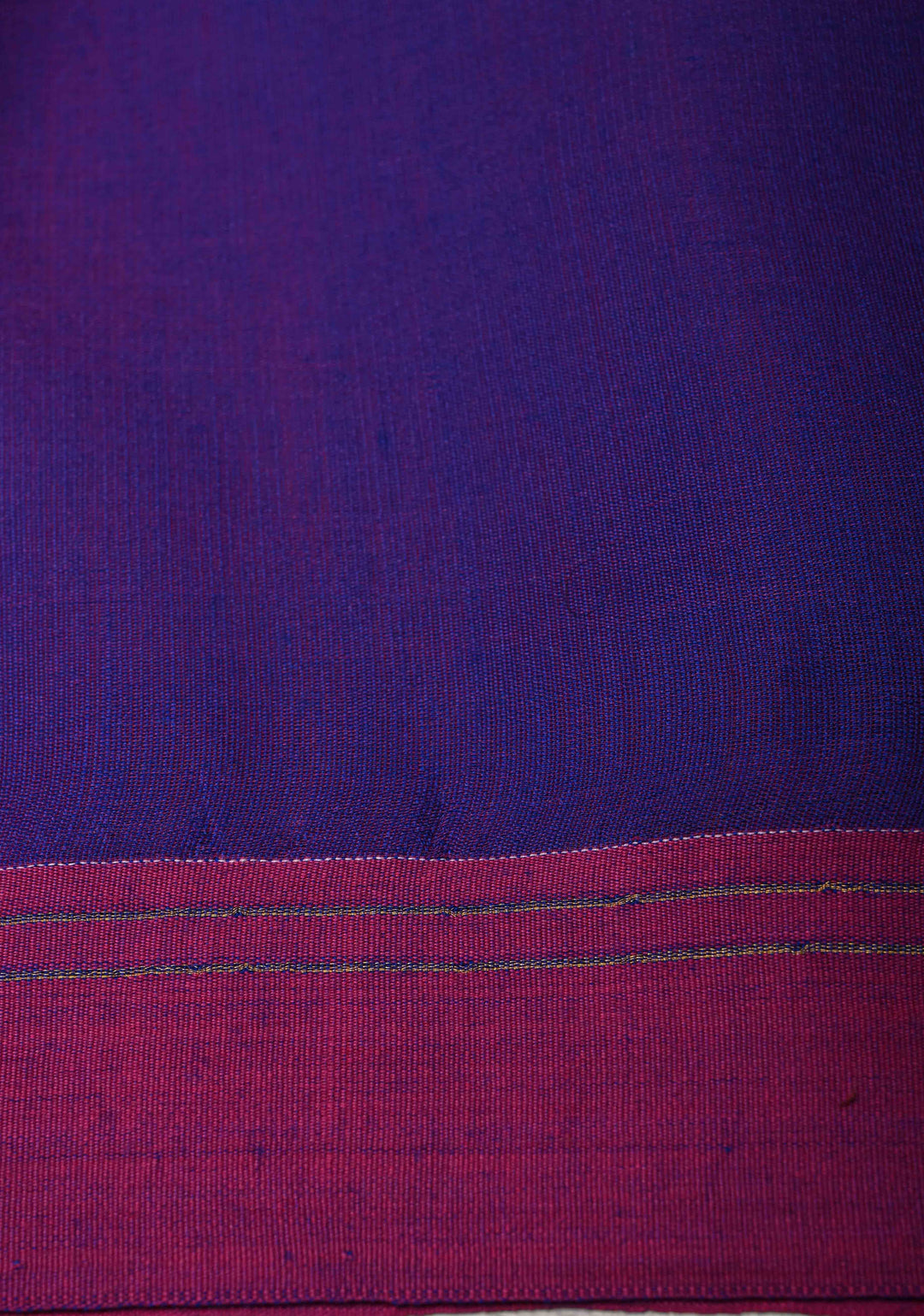 Purple Dual tone Silk Muslin Saree with Resham Jamdani Weaving and Border | SILK MARK CERTIFIED