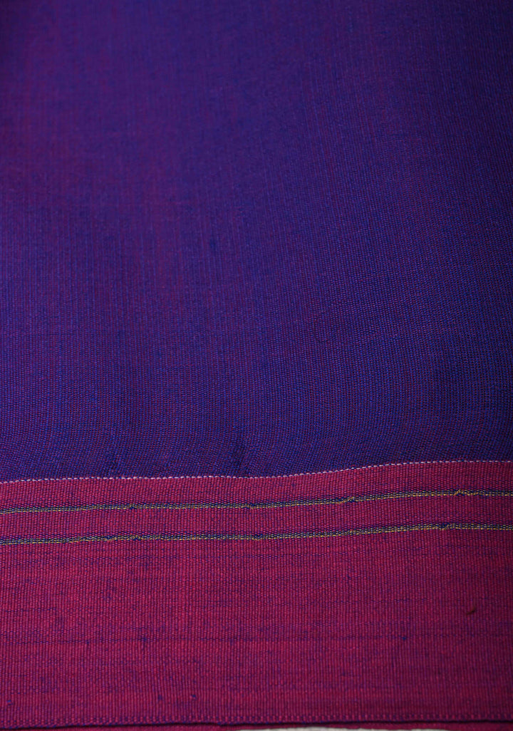 Purple Dual tone Silk Muslin Saree with Resham Jamdani Weaving and Border | SILK MARK CERTIFIED