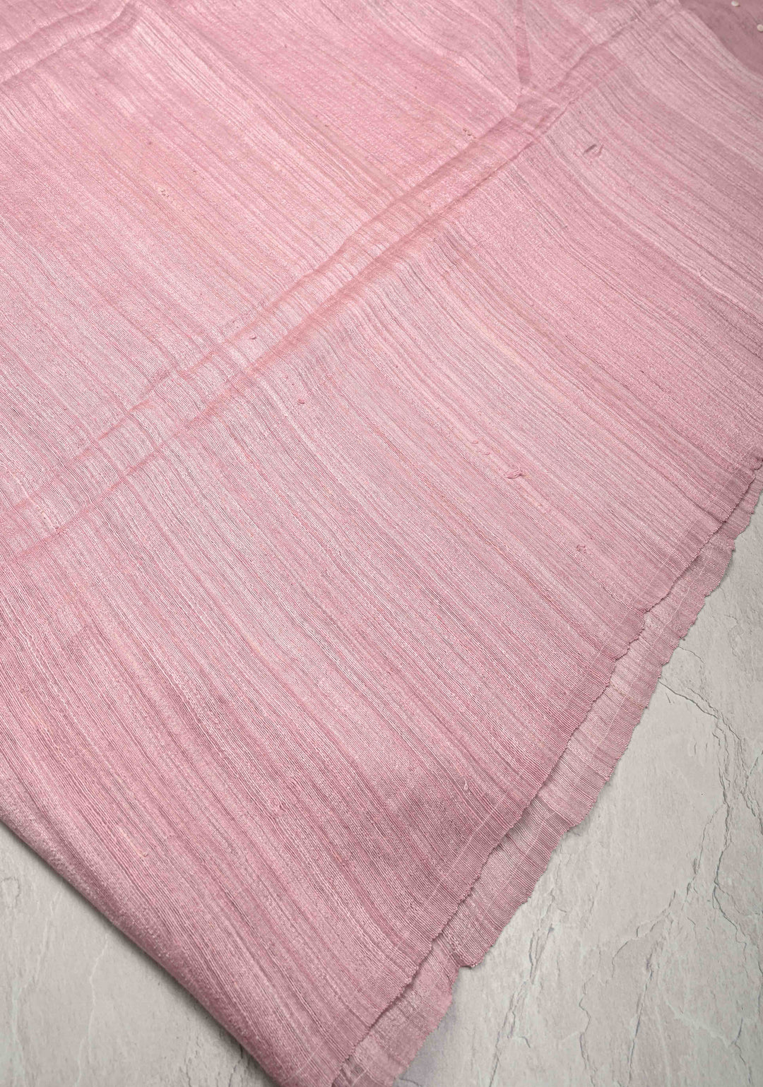 Dusty Rose Half Matka Silk and Muslin with Mother of Pearls weave | SILK MARK CERTIFIED