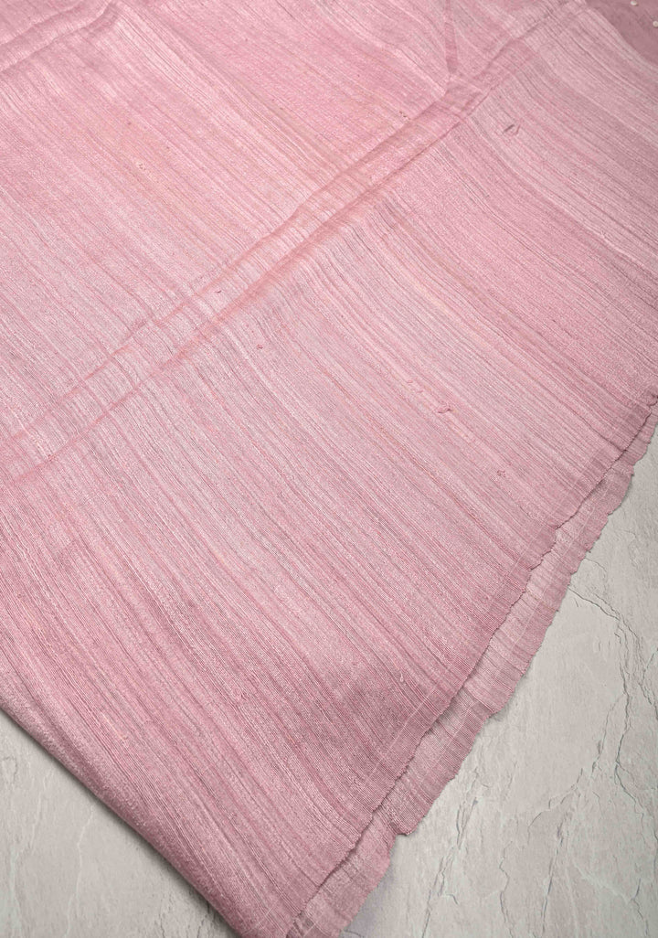 Dusty Rose Half Matka Silk and Muslin with Mother of Pearls weave | SILK MARK CERTIFIED