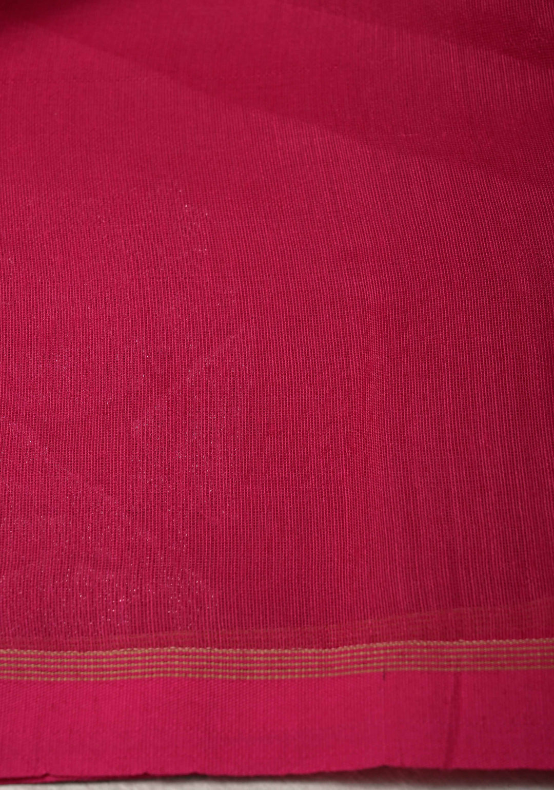 Rani Pink Matka Muslin Silk Saree with Resham Jamdani Weaving and Minimal Border | SILK MARK CERTIFIED