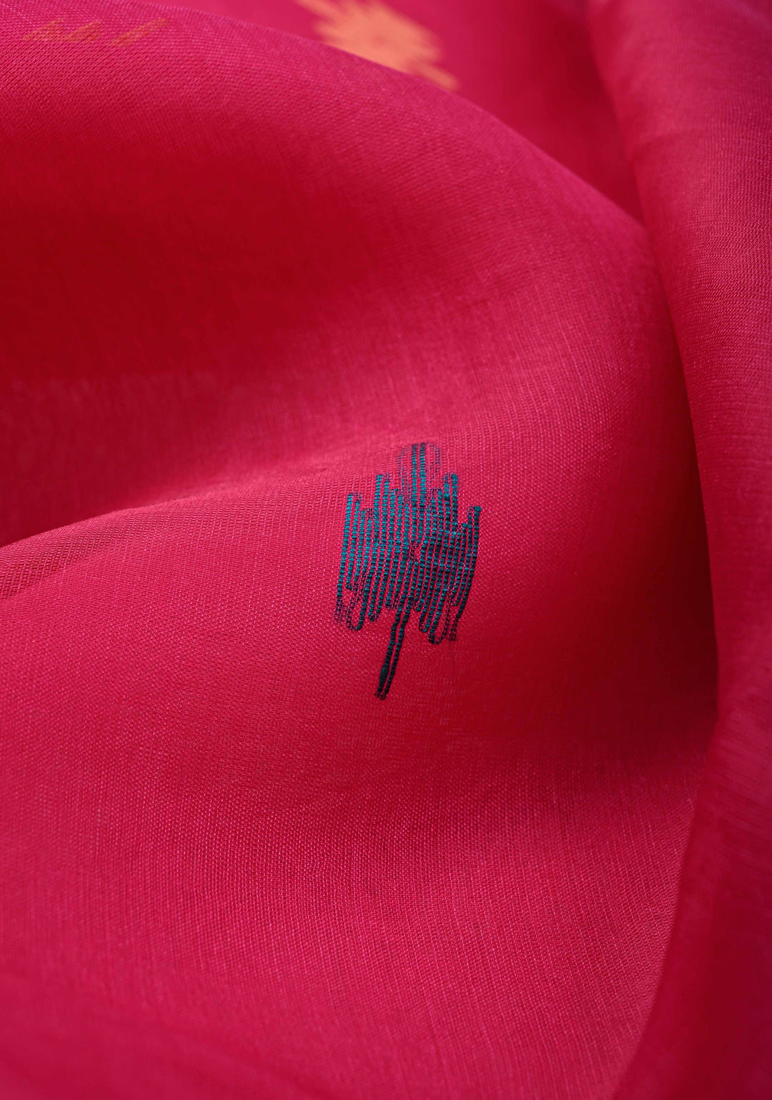 Rani Pink Matka Muslin Silk Saree with Resham Jamdani Weaving and Minimal Border | SILK MARK CERTIFIED