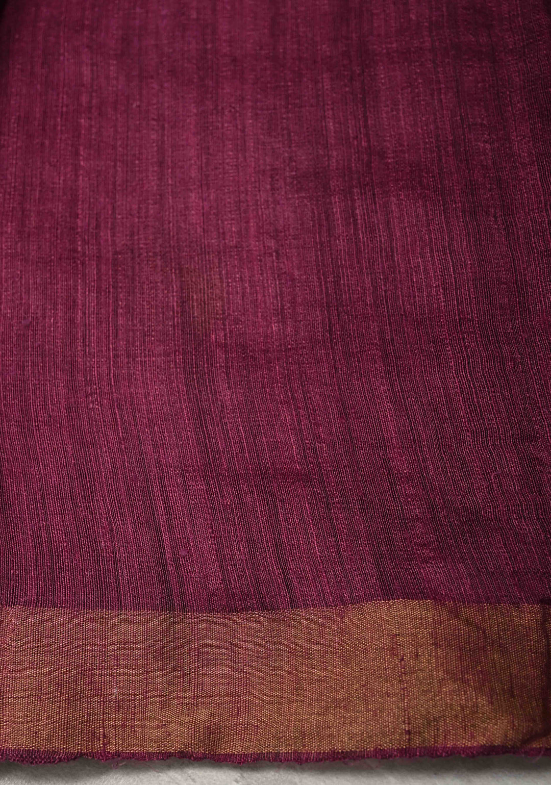 Wine Matka Muslin Silk Saree with Pocket Sequins and Minimal Zari Border | SILK MARK CERTIFIED