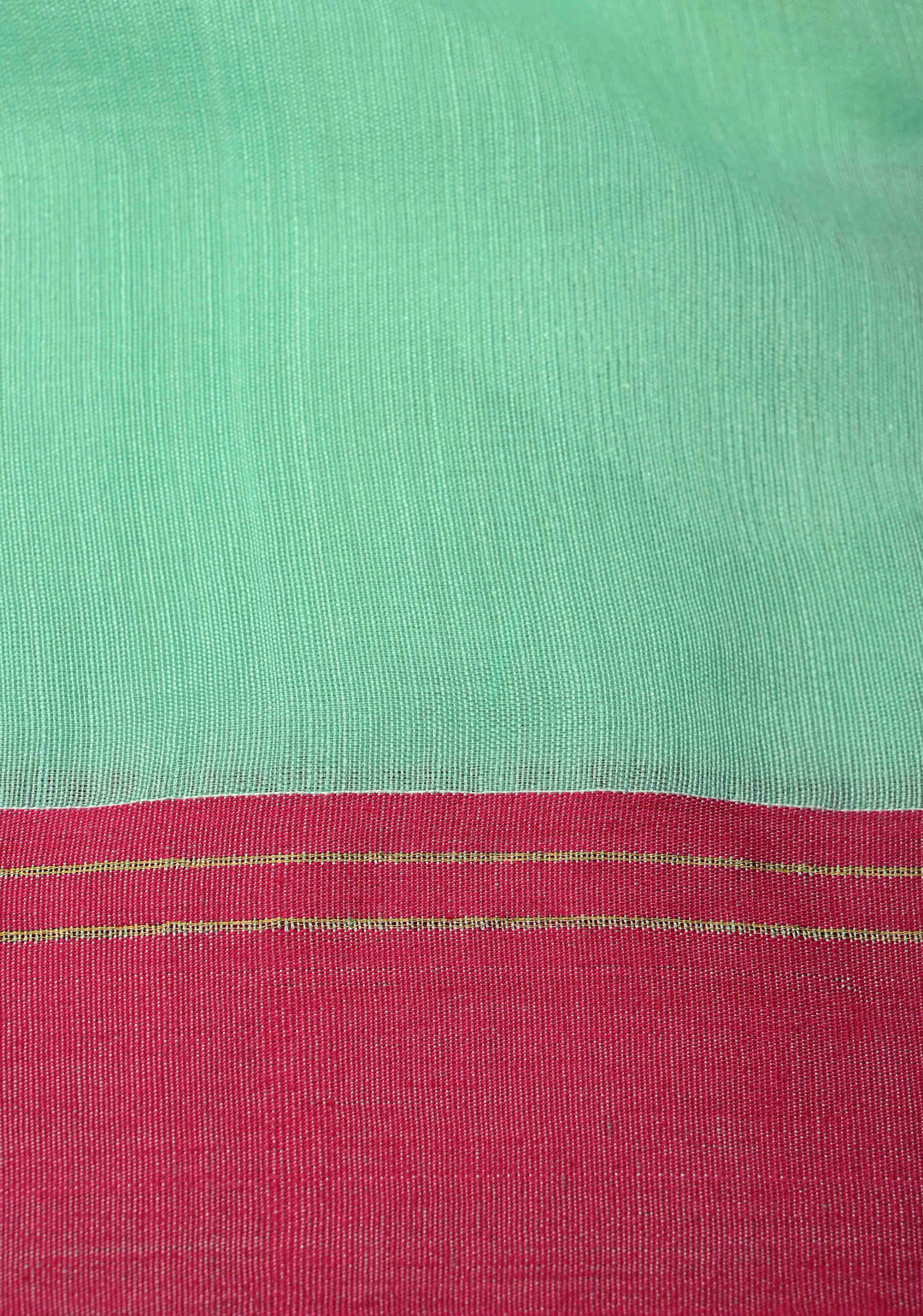 Mint Green Silk Muslin Saree with Resham Jamdani Weaving and Contrast Border | SILK MARK CERTIFIED