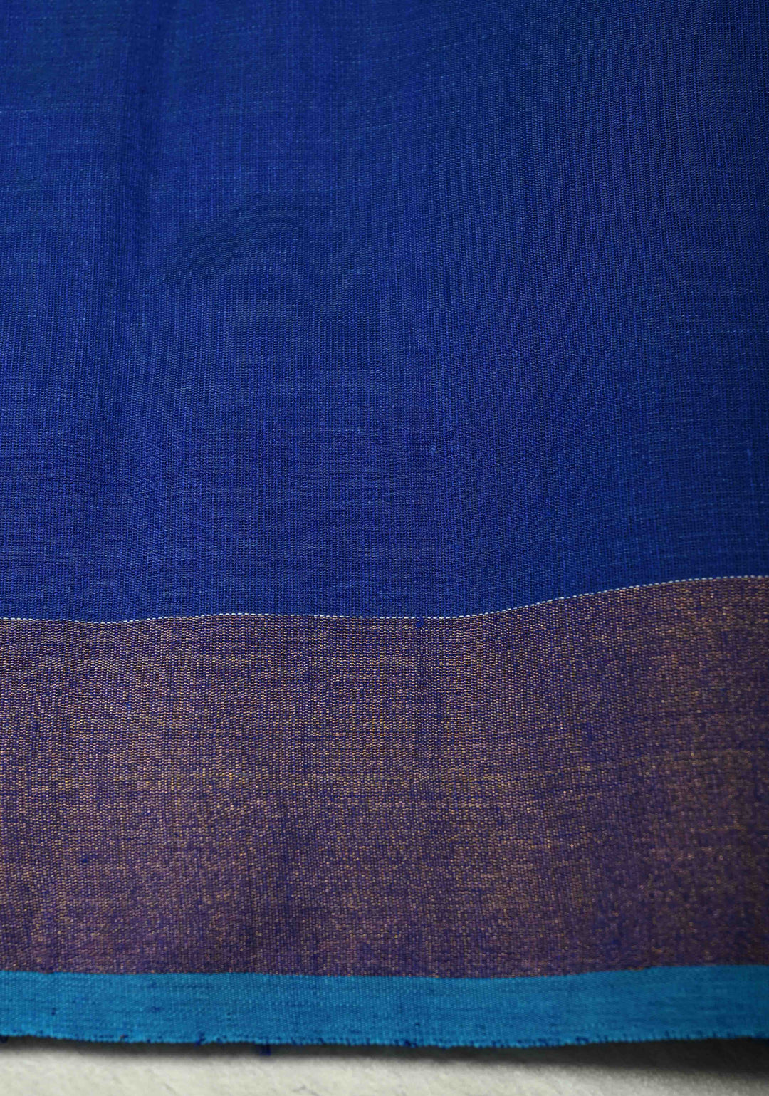 Sapphire Blue Meenakari Design on Muslin Silk Saree with Resham Jamdani Weaving and Zari Border-Pallu | SILK MARK CERTIFIED