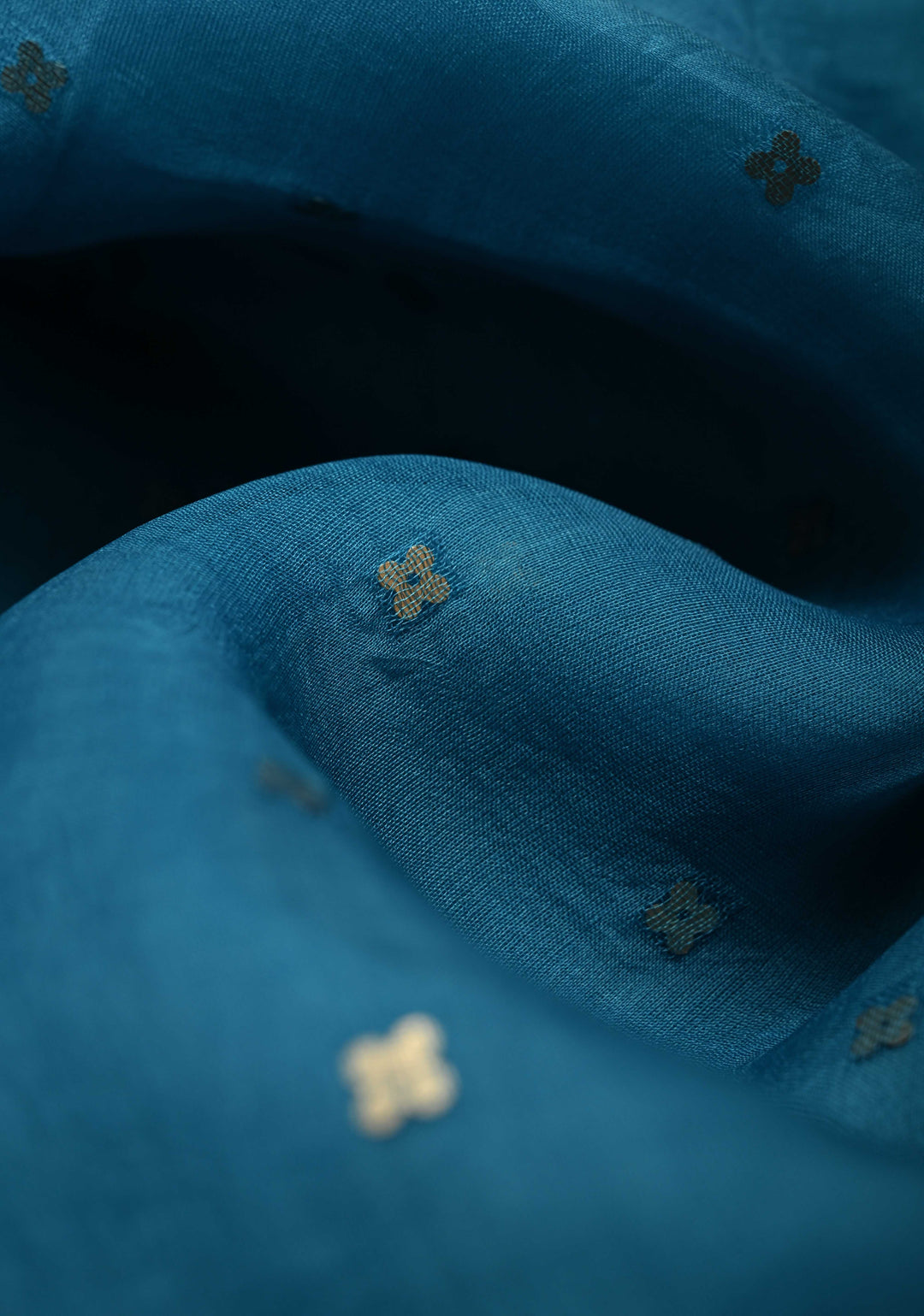 Dark Sky Matka Muslin Silk Saree with Pocket Sequins and Minimal Zari Border | SILK MARK CERTIFIED