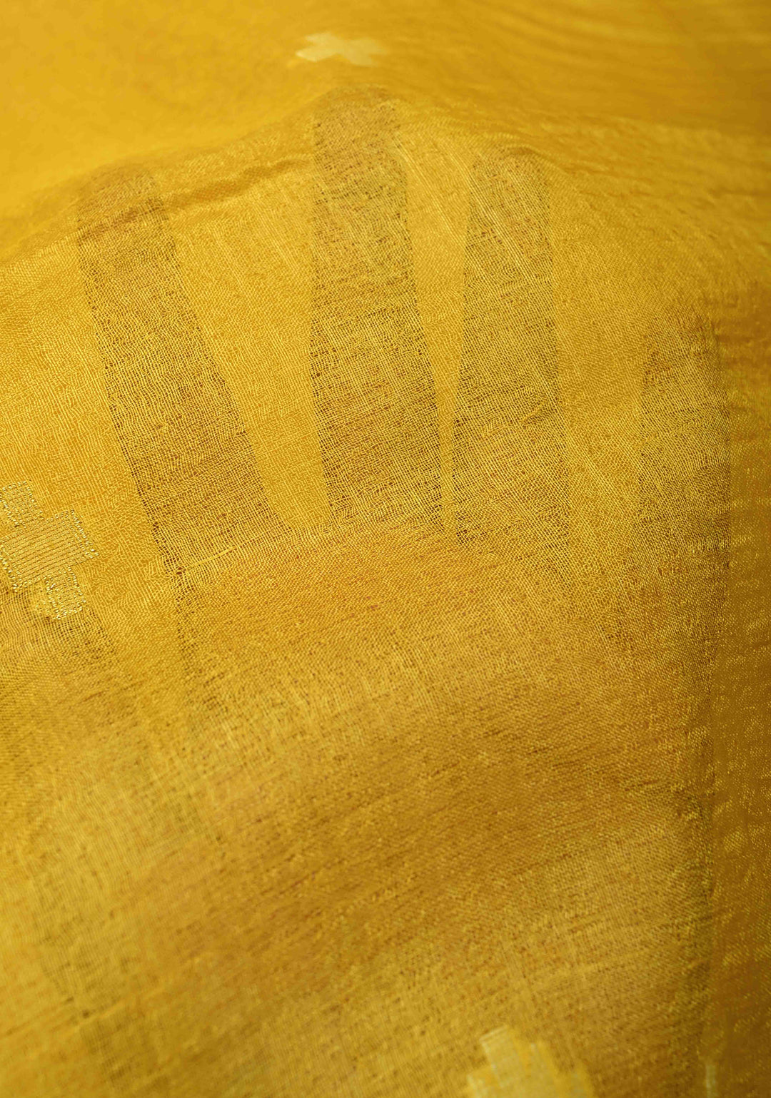 Sunflower Yellow Resham- Zari Detailing on Tussar Silk Saree  | SILK MARK CERTIFIED