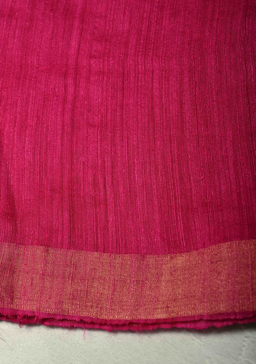 Rani Pink Matka Muslin Silk with Coin Interweave | SILK MARK CERTIFIED