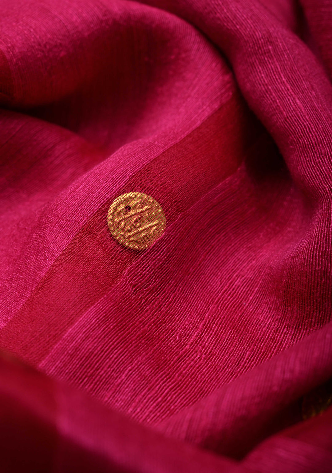 Rani Pink Matka Muslin Silk with Coin Interweave | SILK MARK CERTIFIED