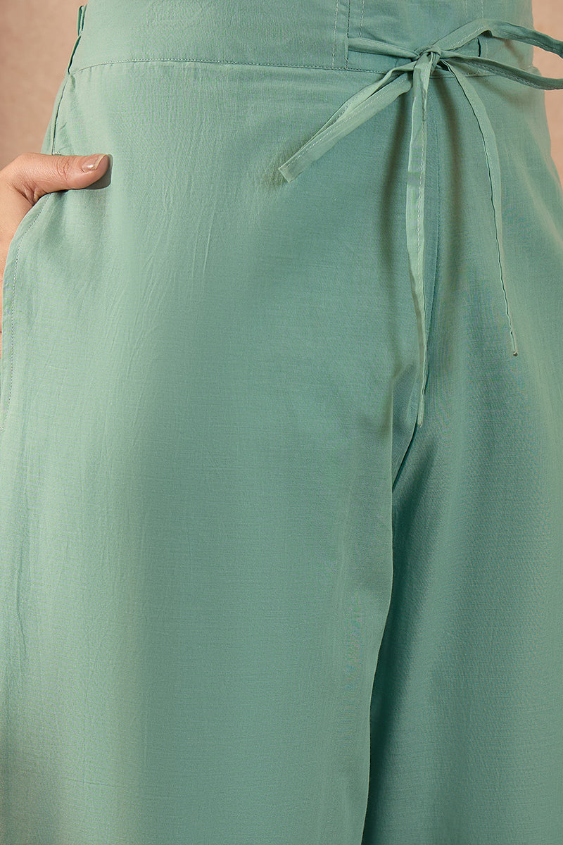 Blue Pure Cotton Embroidered Straight Coord Sets  | SHOBITAM