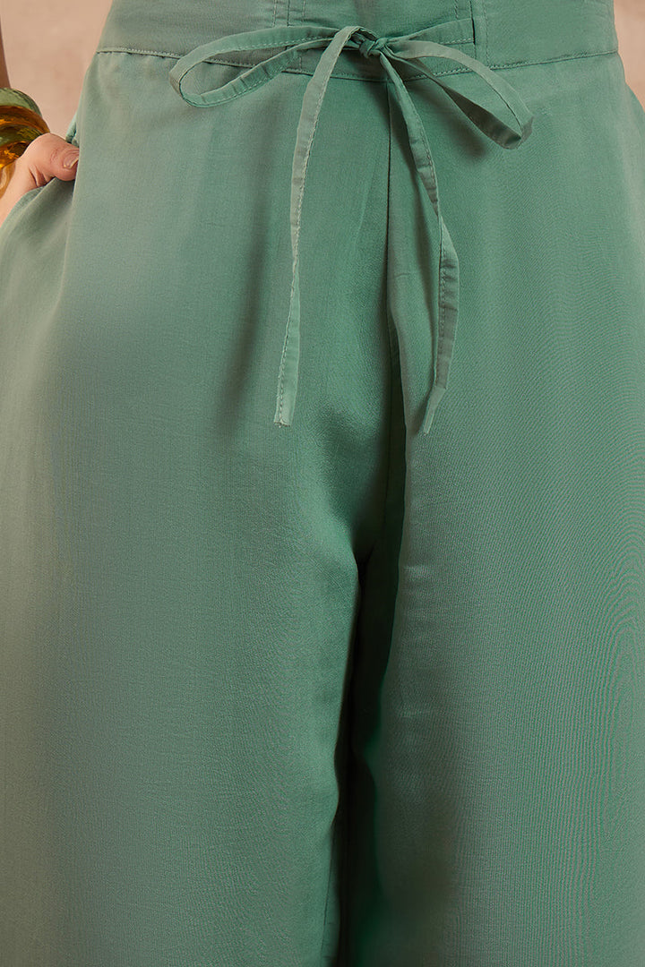Blue Silk Blend Embroidered Straight Coord Sets | SHOBITAM