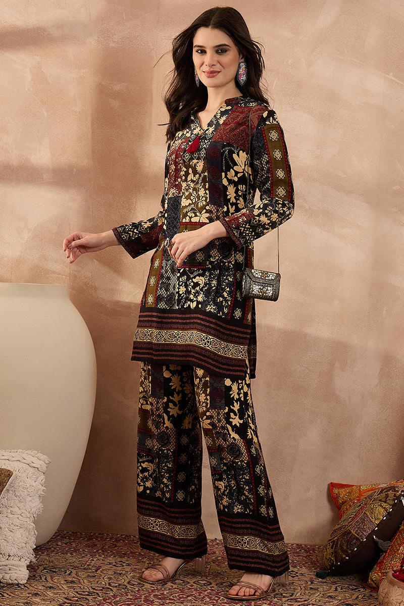 Multi Viscose Rayon Printed Straight Coord Sets | SHOBITAM