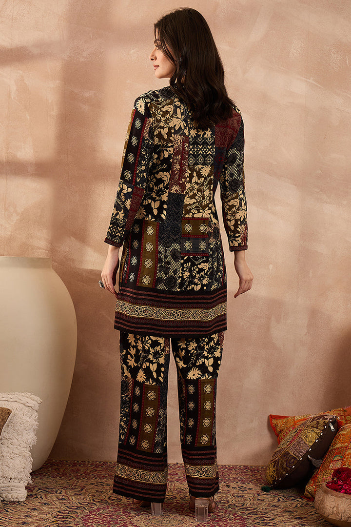 Multi Viscose Rayon Printed Straight Coord Sets | SHOBITAM