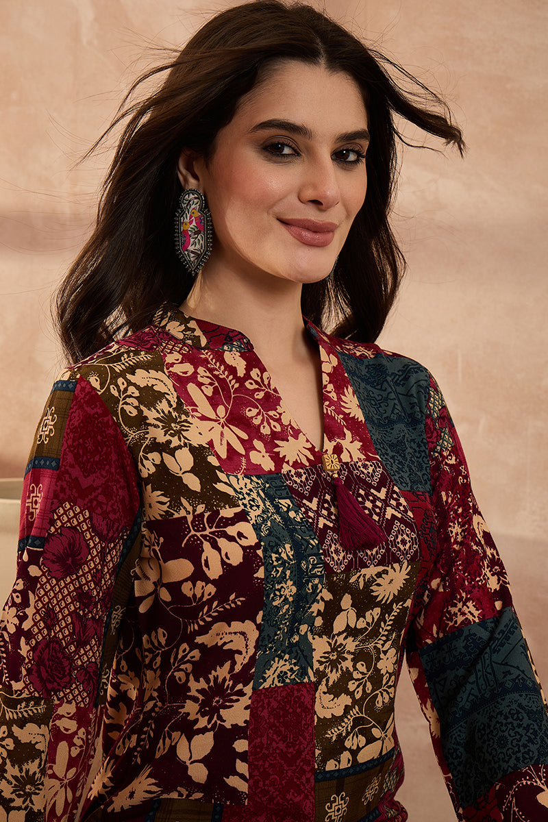 Multi Viscose Rayon Printed Straight Coord Sets | SHOBITAM