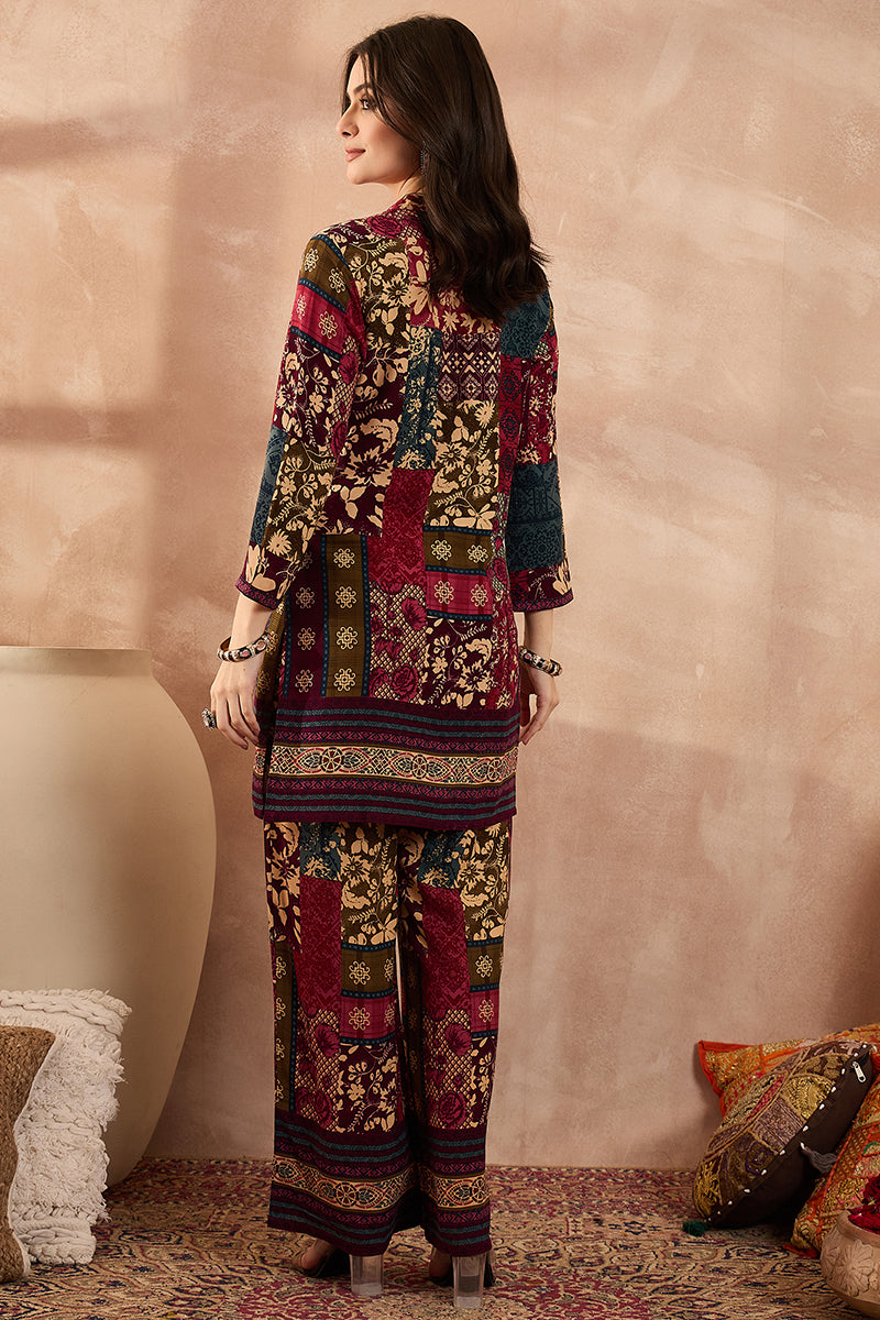 Multi Viscose Rayon Printed Straight Coord Sets | SHOBITAM