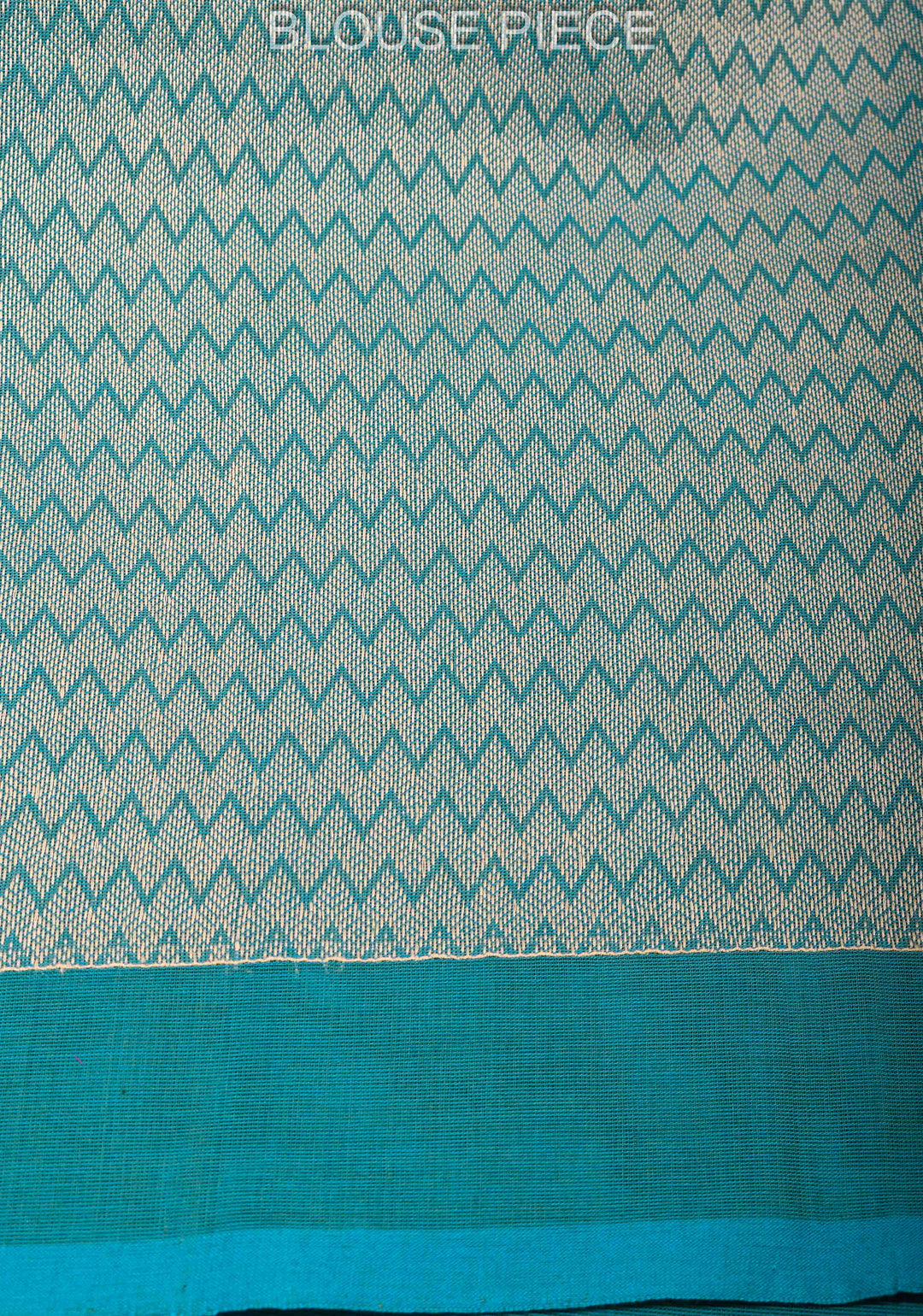 Kenaf Cotton Handloom Plain Saree with resham brocade blouse piece in Blue