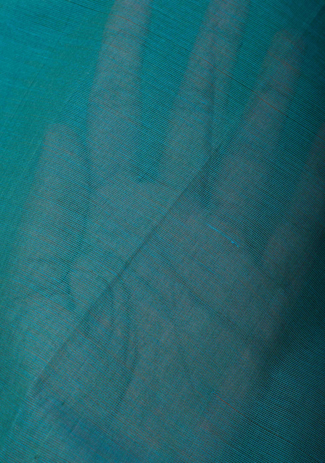 Kenaf Cotton Handloom Plain Saree with resham brocade blouse piece in Blue