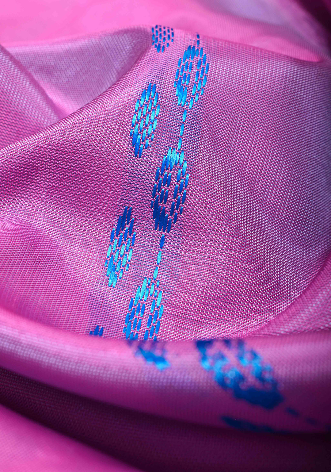 Vegan Silk Handloom Saree in pink with Resham Stripes, No Blouse piece
