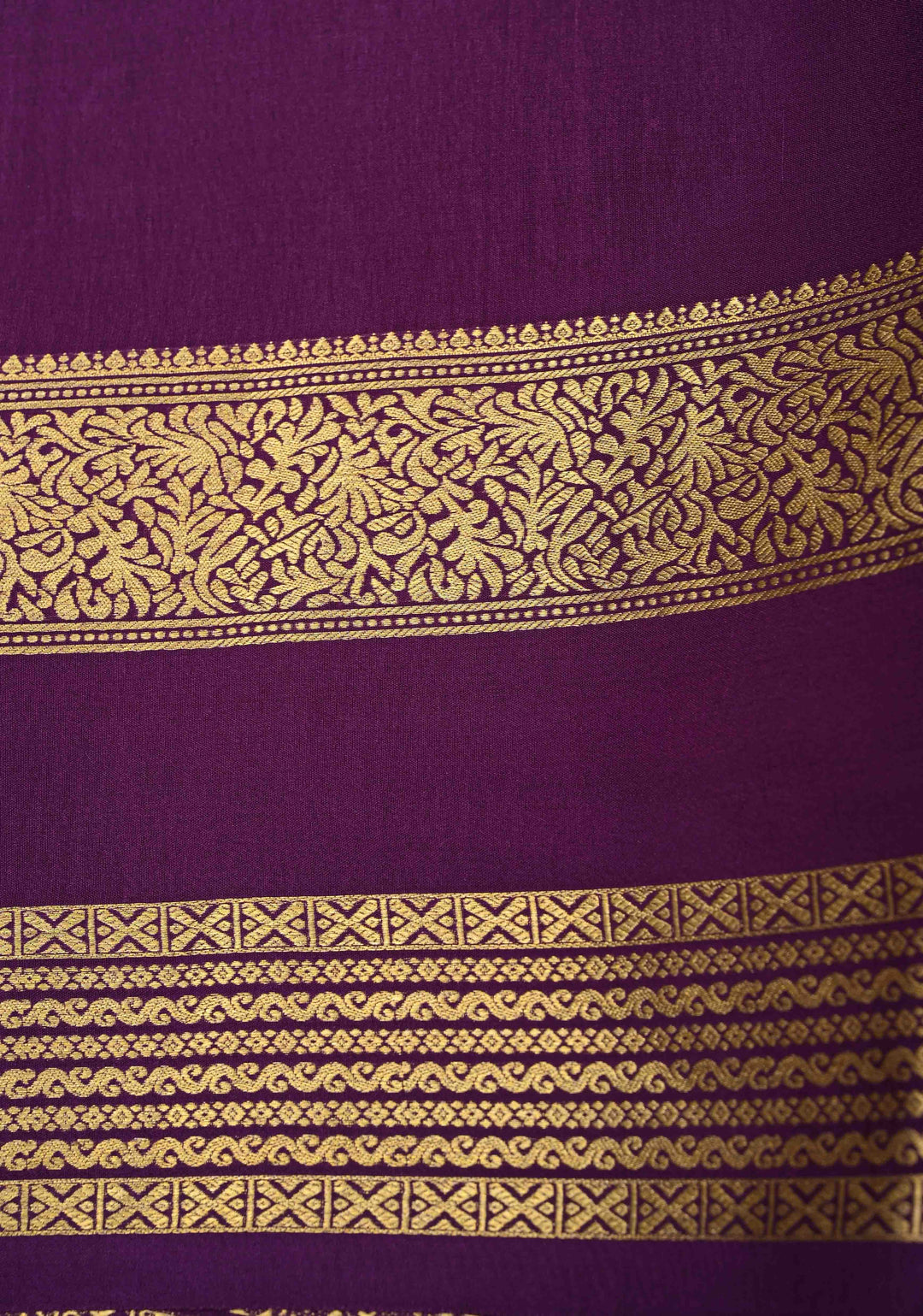 Dusty Pink Zari Buttas on Mysore Silk Saree with Podi-Kattam Zari Checks Panels and Contrast Zari Border | SILK MARK CERTIFIED