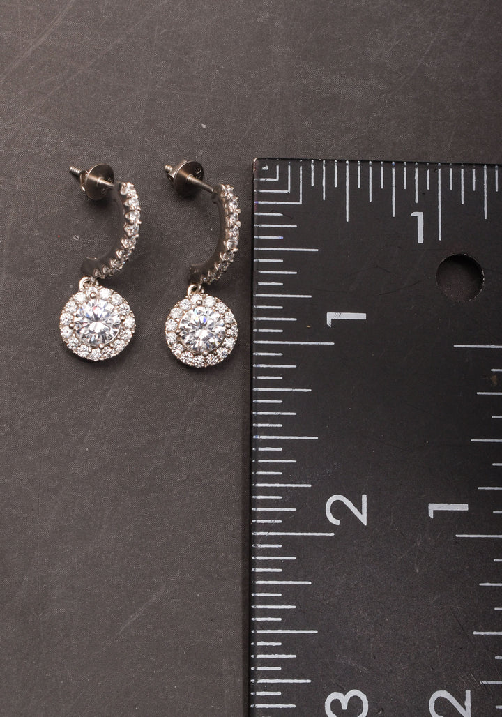 925 Silver Stone Studded Charm Earrings, Workwear jewelry | Shobitam Jewelry