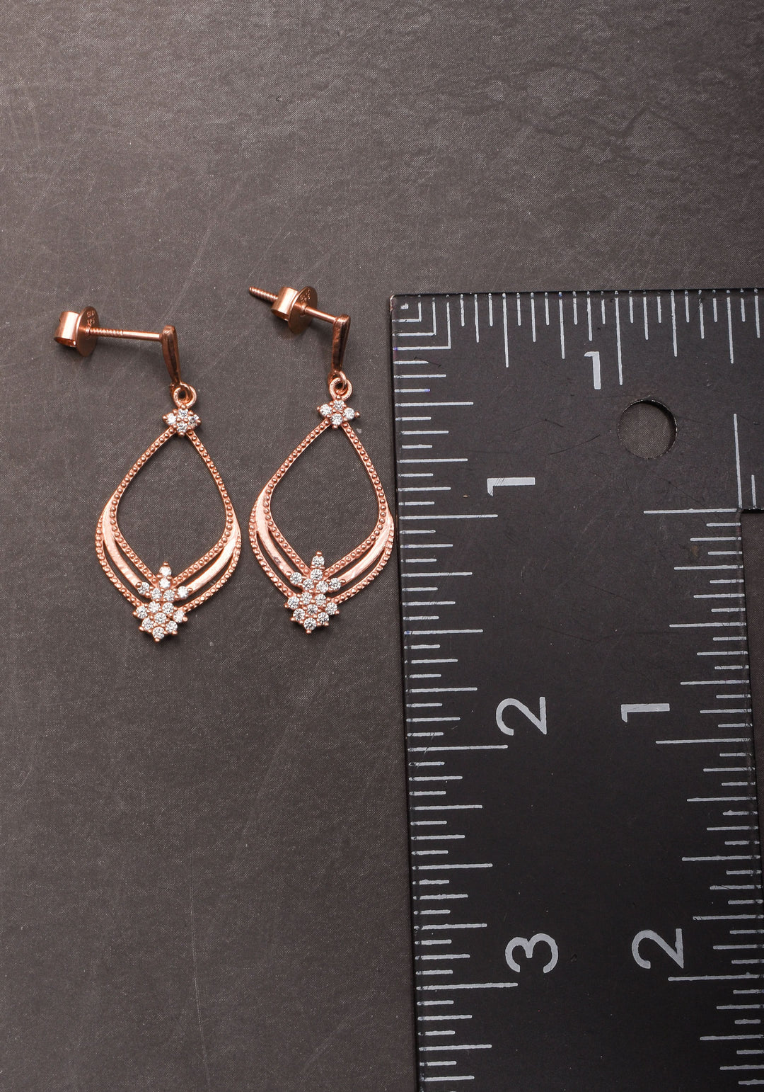 925 Silver Delicate earrings with Rose Gold finish  Shobitam Jewelry