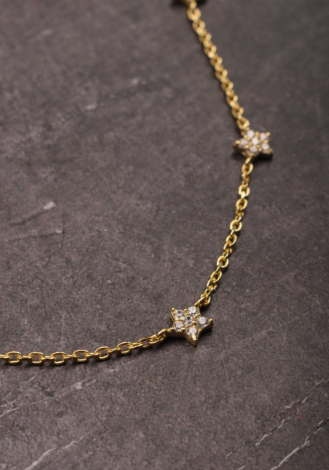92.5 Silver 7 star Star Constellation Necklace Set with Matching Earrings