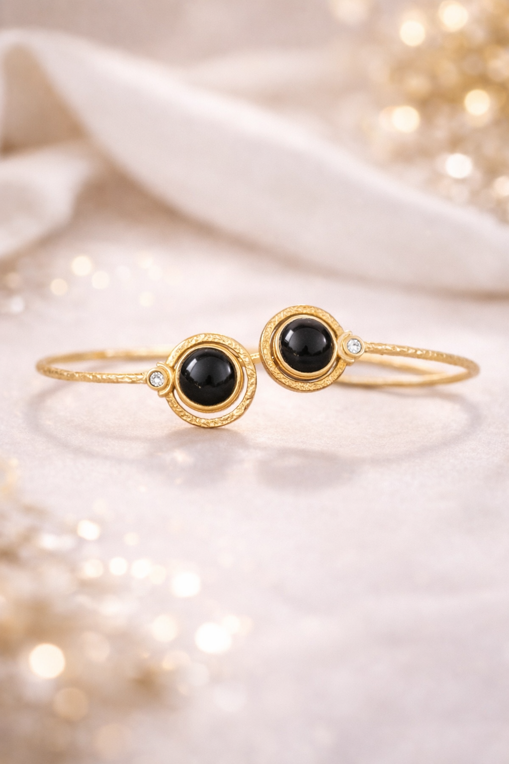 Black Gold Plated Minimalist Adjustable Cuff  | SHOBITAM