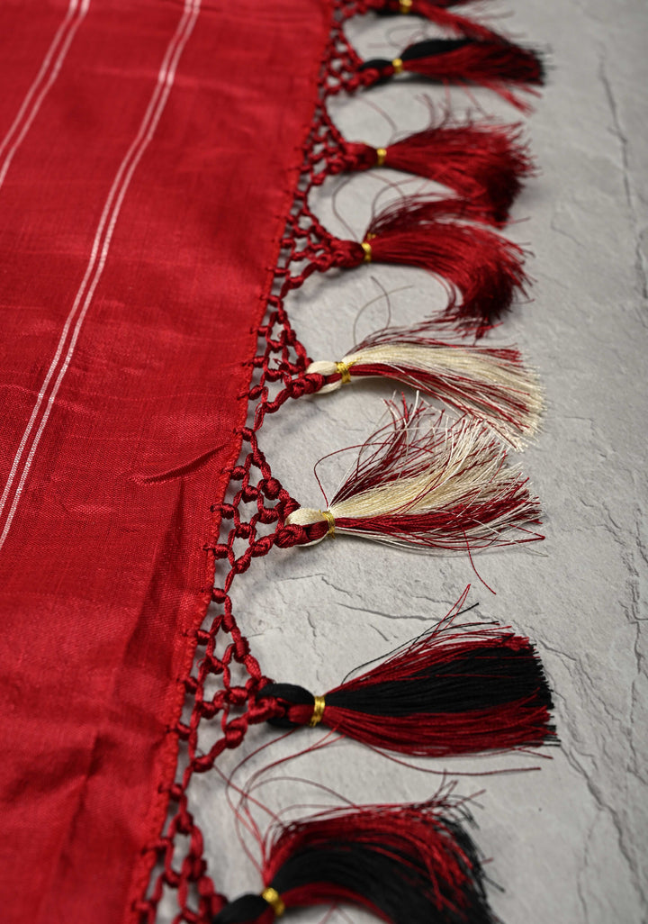 Off white-Black Pochampally Ikkat Pure Silk Half-Half Saree with Contrast Border and Geometric Motifs on Pallu  | SILK MARK CERTIFIED