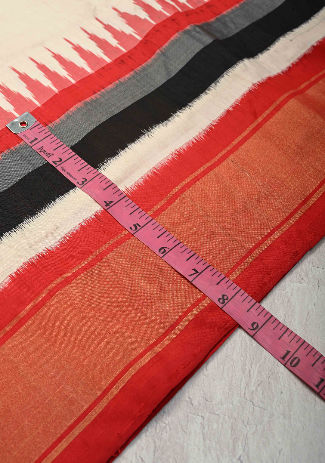 Striking Pochampally Ikkat Pure Silk Saree with Panel and Contrast Zari Border  | SILK MARK CERTIFIED