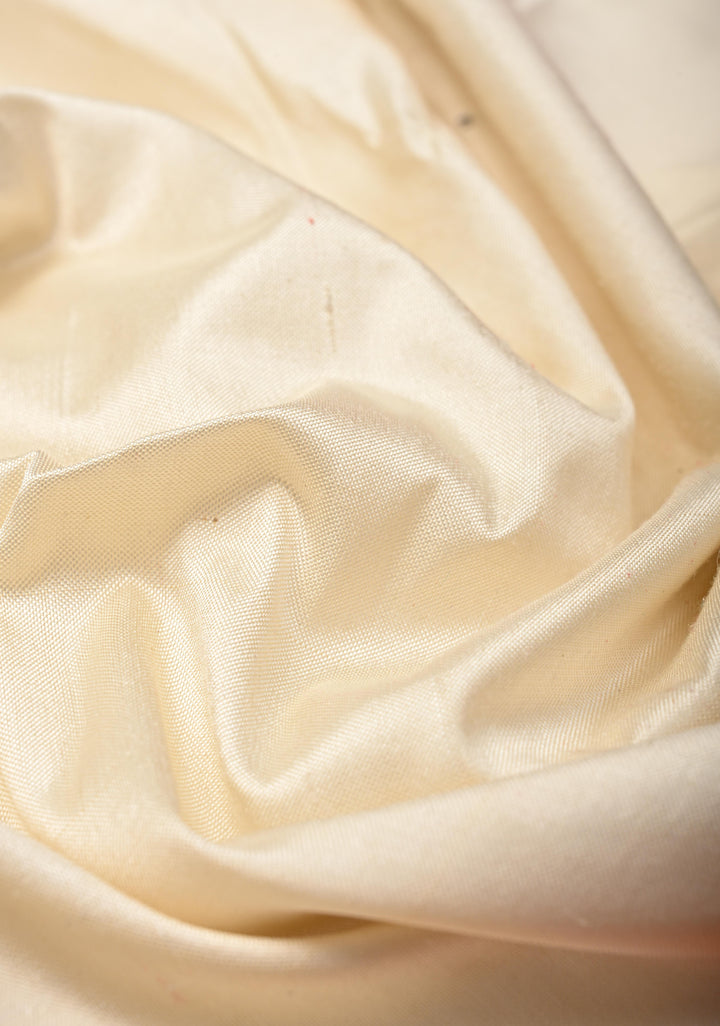 Ivory Patola Kanjivaram Fusion Silk Saree with Zari Border and ikkat pallu | SILK MARK CERTIFIED