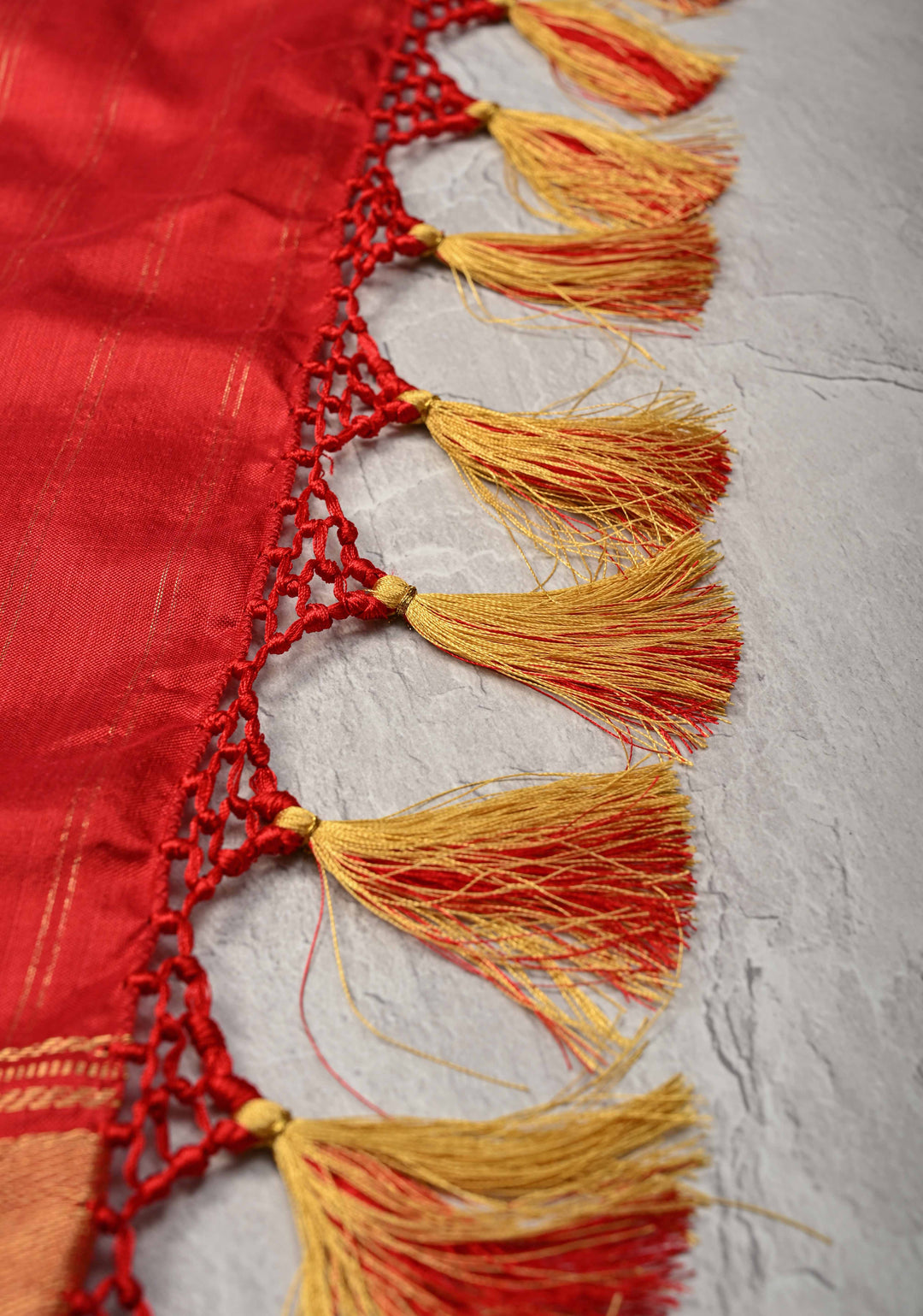 Fiery Orange Pochampally Ikkat Pure Silk Saree with Vanasingarm Patola Brocade and Zari Border | SILK MARK CERTIFIED