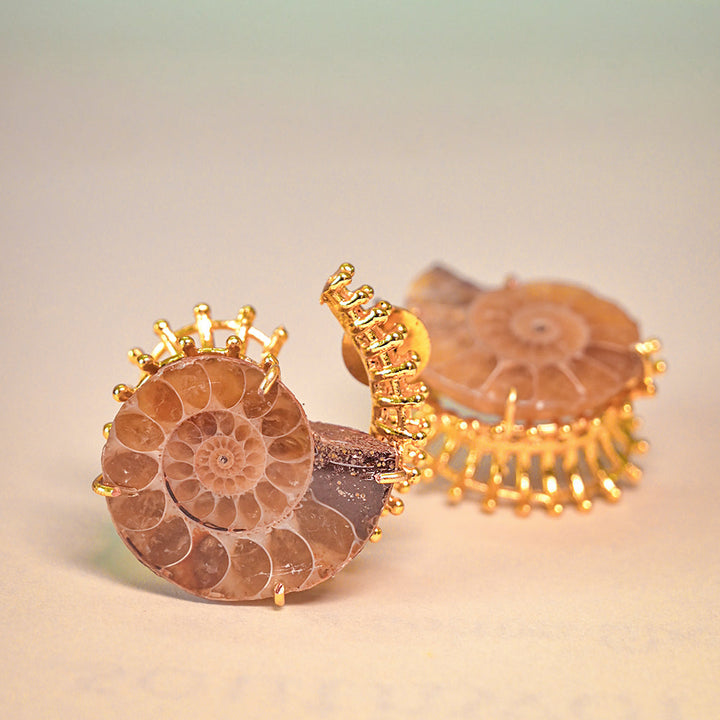 Natural Sea Shell Stone Statement Earrings | SHOBITAM