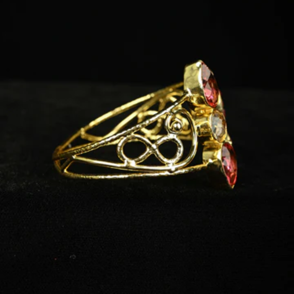 Panchi Kundan Gold-Toned Handcuff Bracelet | SHOBITAM