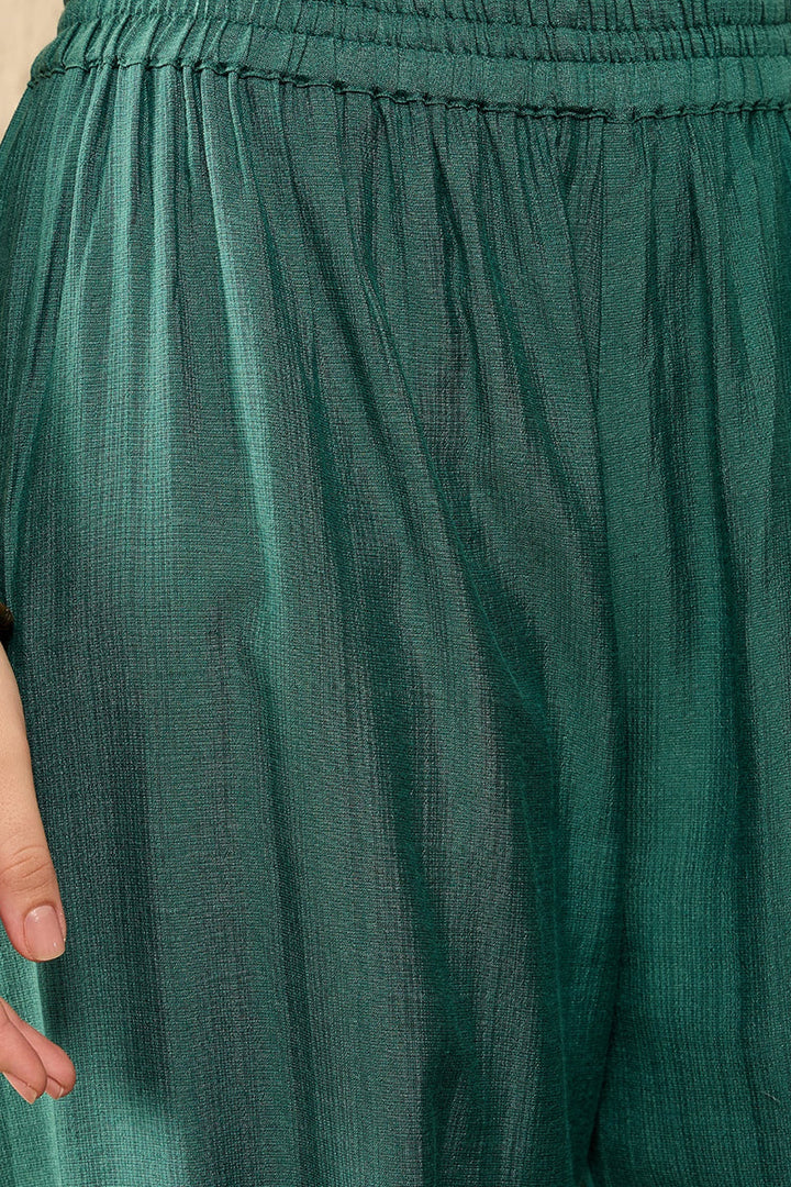 Teal Viscose Rayon Solid Embroidered Straight Salwar Kurta Set  | SHOBITAM